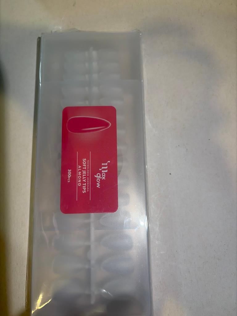 Uñas jelly tip almond maxglow x300 pcs