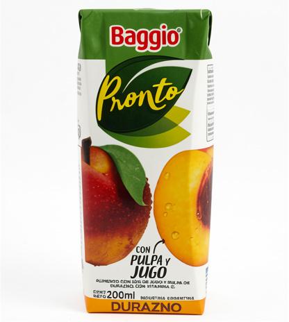 Jugo Baggio 200 cc DURAZNO (18u)