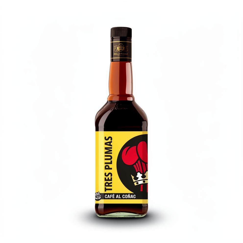 Licor CAFE COÑAC 3Plumas 750 cc (unidad) 