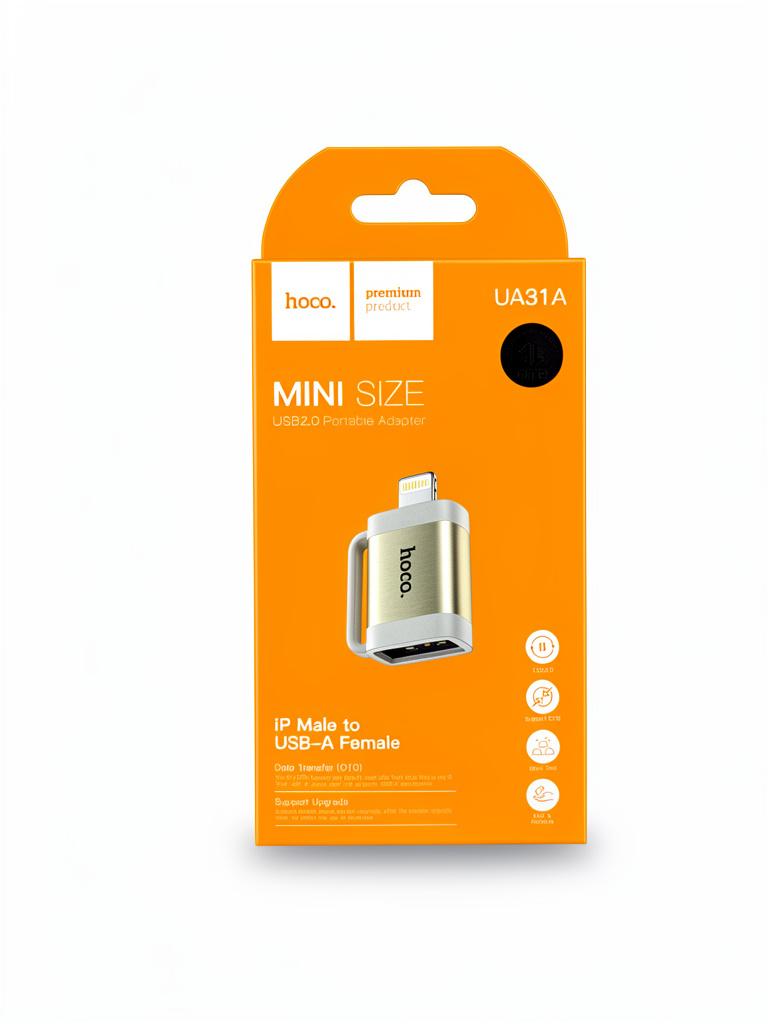 ADAPTADOR DE LIGHTNING A USB DORADO HOCO