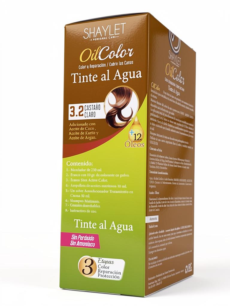 Miniatura 2 de 3.2 Castaño Claro TinteNatural Hena Shaylet NI-R7 | Con Aceite de Coco, Karite, Argan, CubreCanas,