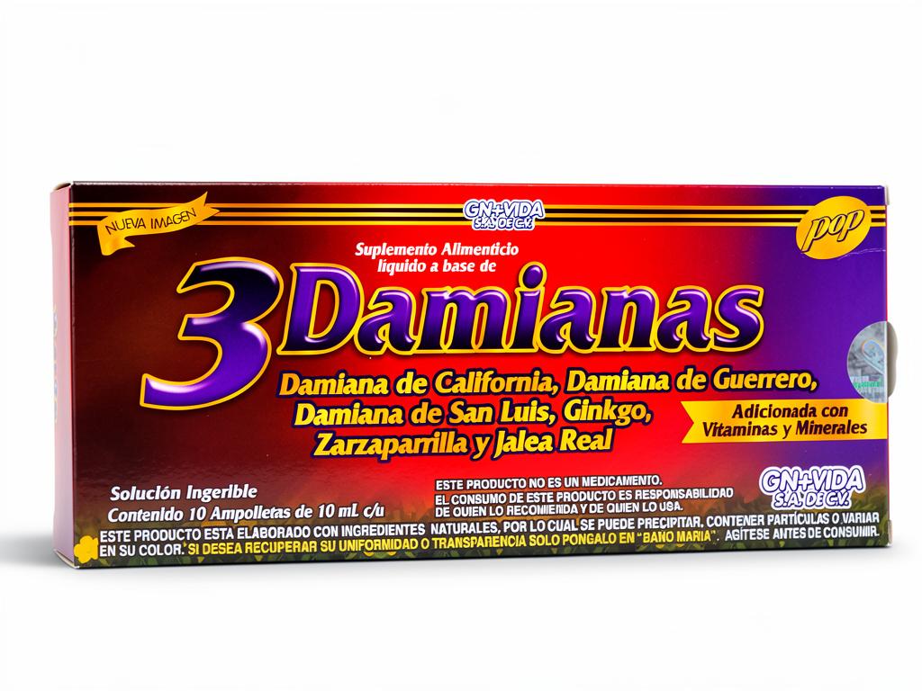3 Damianas ×10Amp Solución Ingerida Gn+Vida