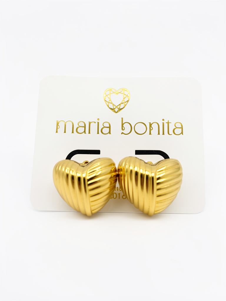 Miniatura 3 de Aretes dorados corazon Paris