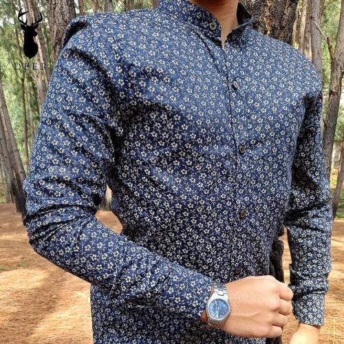 Camisa Estampada | Azul marino