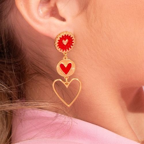 Aretes Love Rojo