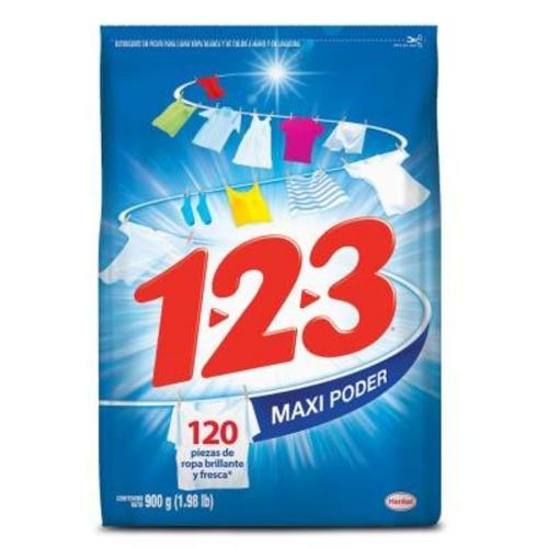 Detergente en polvo 1 2 3 maxi poder 900 g


