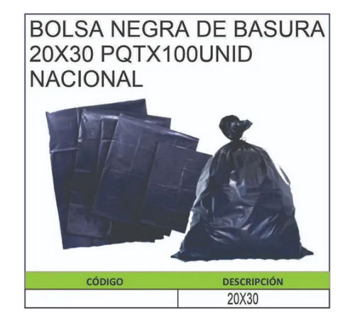 Bolsa Angel 20x30x100 Negra 2204