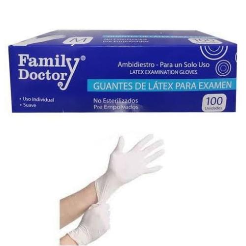 Guantes de Látex - Talla M - Marca Family Doctor