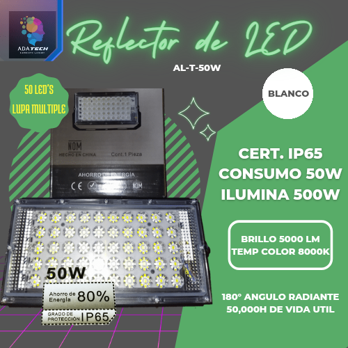 Reflector LED 50w lupa múltiple