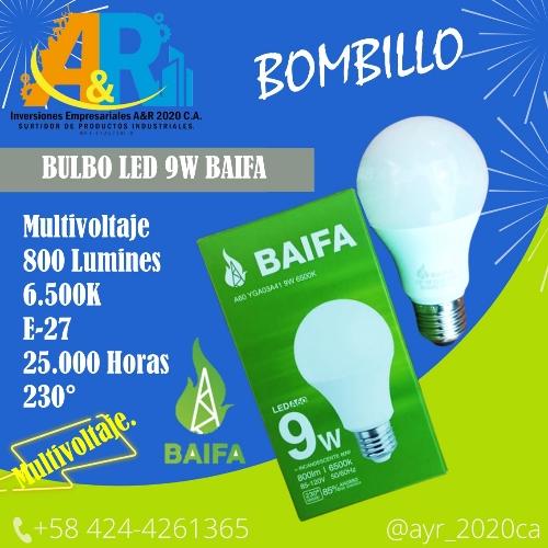 Bombillo Bulbo 9w 6.500K Baifa