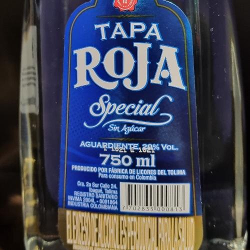 Aguardiente Tapa Roja Special Azul 750ml
