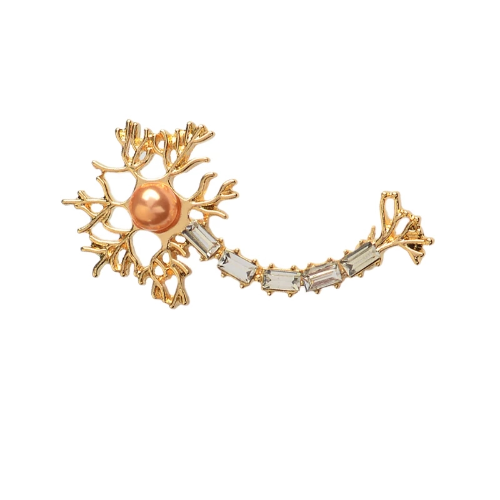 Broche de neurona dorada