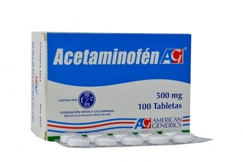 Acetaminofen 500mg x100