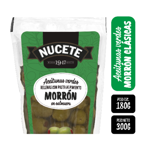 Aceitunas Nucete C/Morron 300g