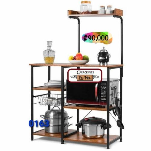  0163 Organizador cocinas en hierro forjado y madera