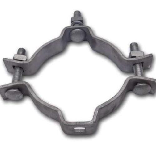 Abrazadera Galvanizada 3 1/2". 3 tornillos.
