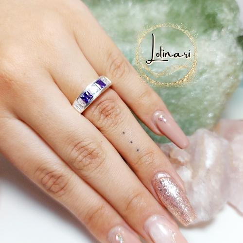 Anillo Cintillo Circón Cristal Amatista