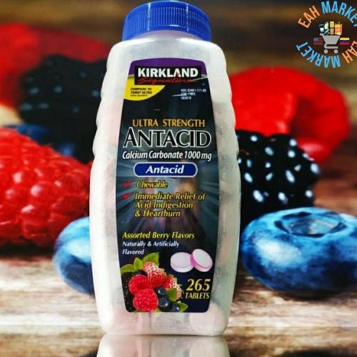 Antiácido 1,000mg ultra fuerte 265 tabletas masticables Kirkland Signature