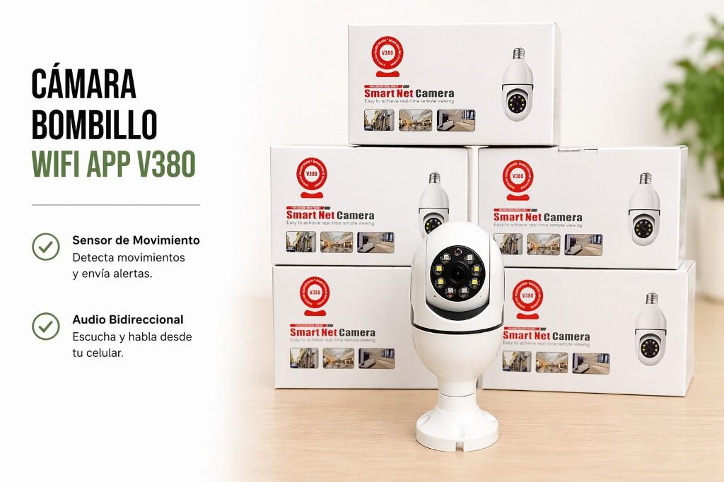 Cámara de seguridad tipo bombillo con wifi