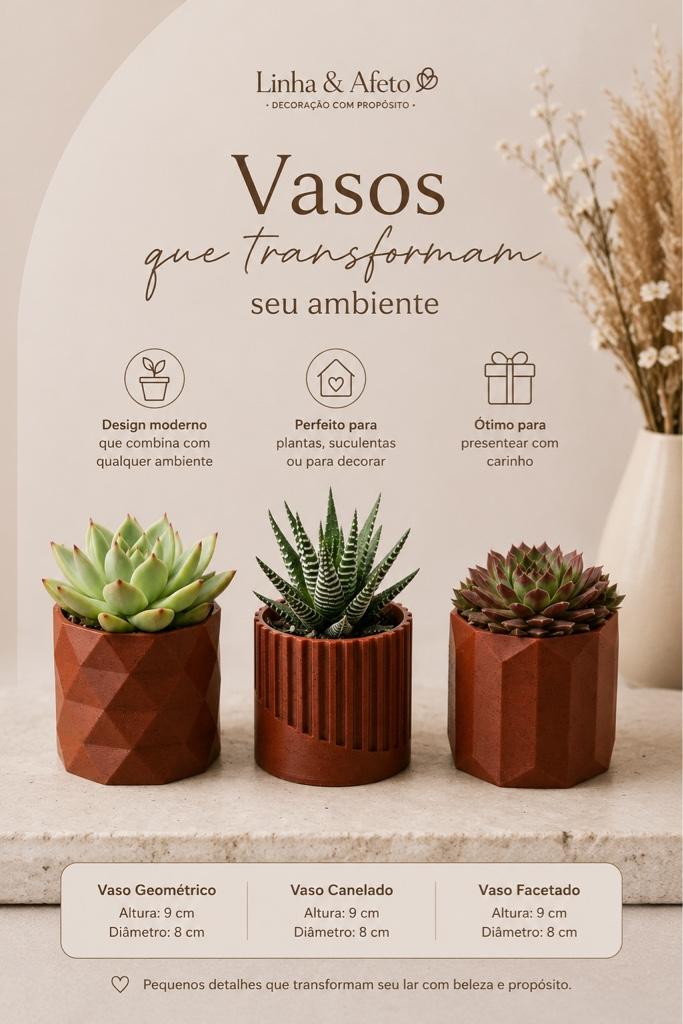 Kit com 3 mini vasos