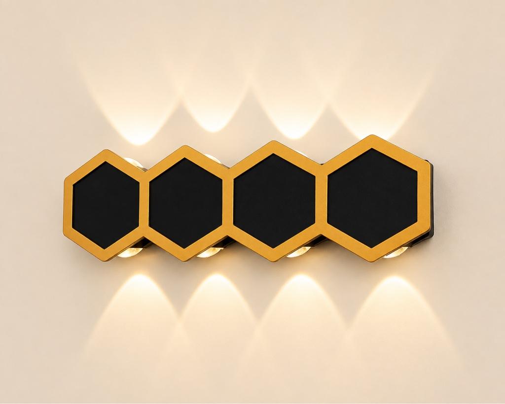 Miniatura 1 de Aplique de pared LED 8W negro y dorado AP01