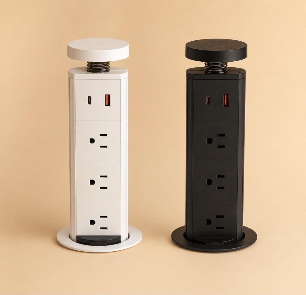 Miniatura 1 de Multitoma eléctrica retráctil con carga magnética