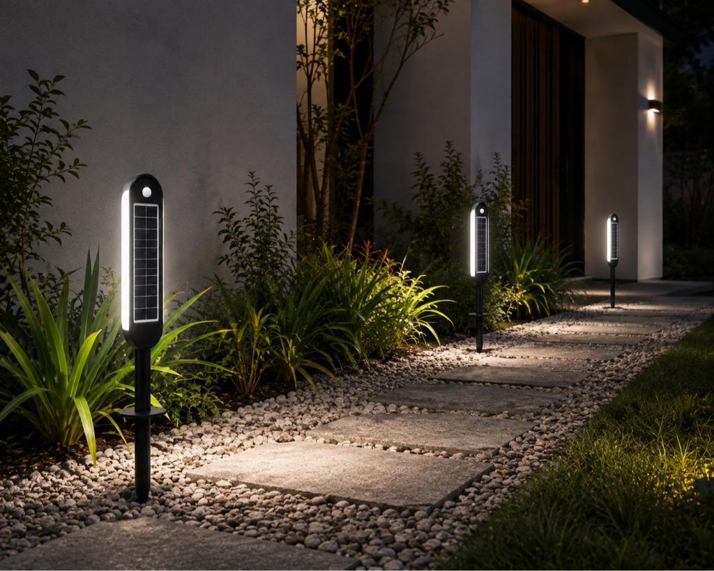 Miniatura 2 de Bolardo solar LED 5W con sensor de movimiento