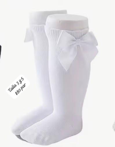 Calcetas blancas con moño talla 3 y 5