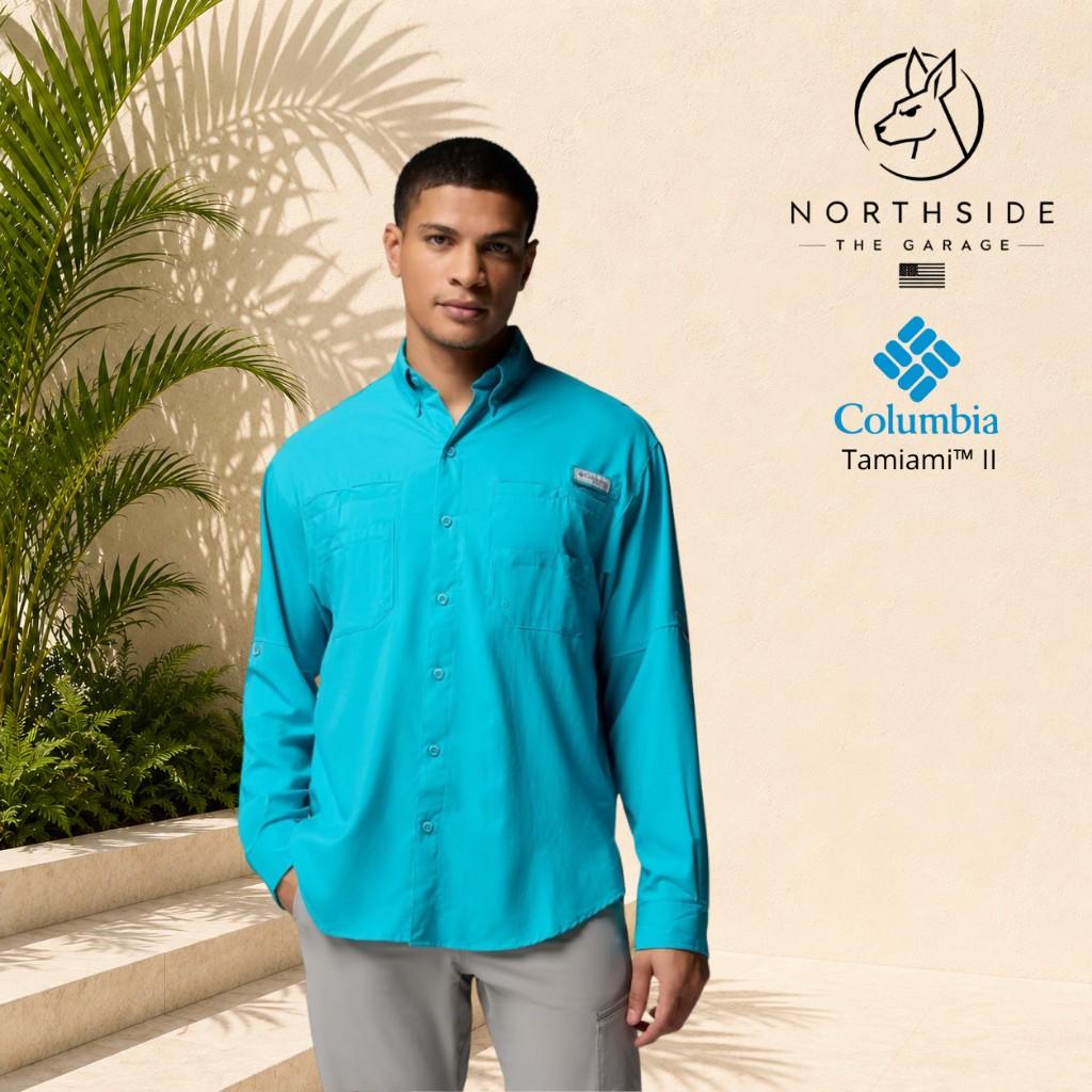 Camisa Columbia Tamiami Verde Azulado