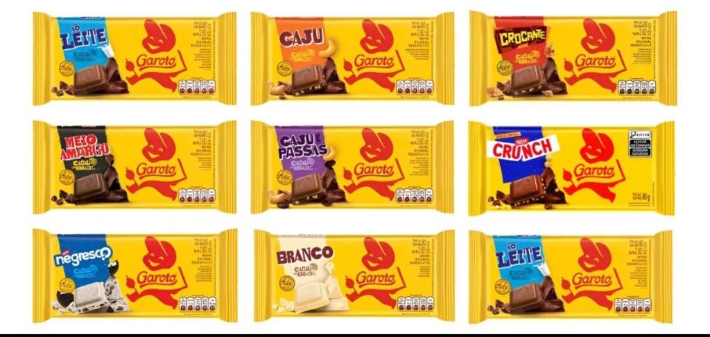 Barra Garoto chocolate sabores 90g