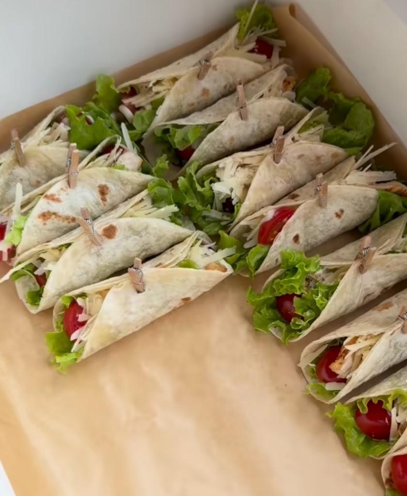 Fajitas de cóctel de carne ,pollo , vegetariana o vegana 30 uni