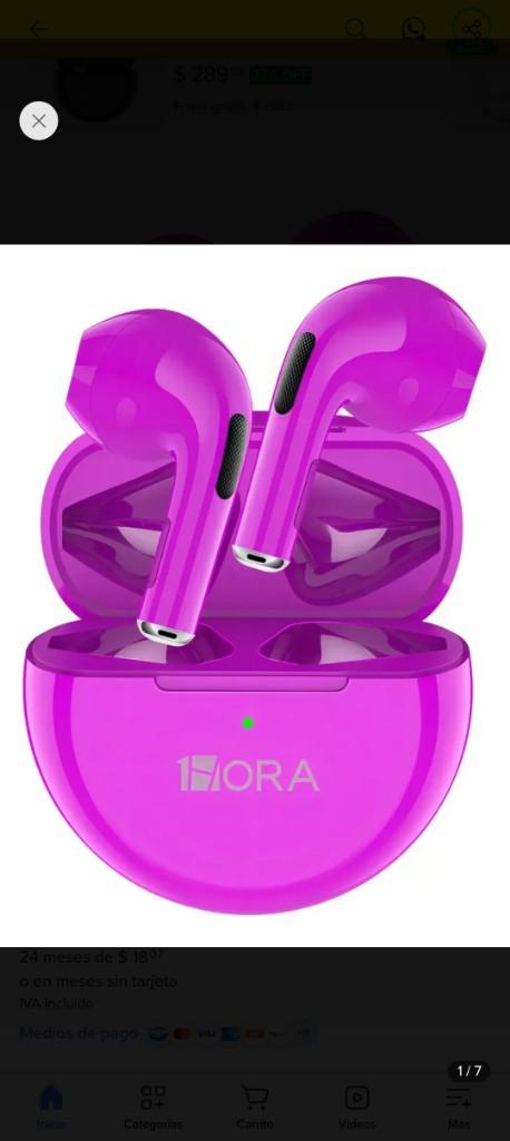 1 HORA AUDÍFONOS INALÁMBRICOS COLOR MAGENTA