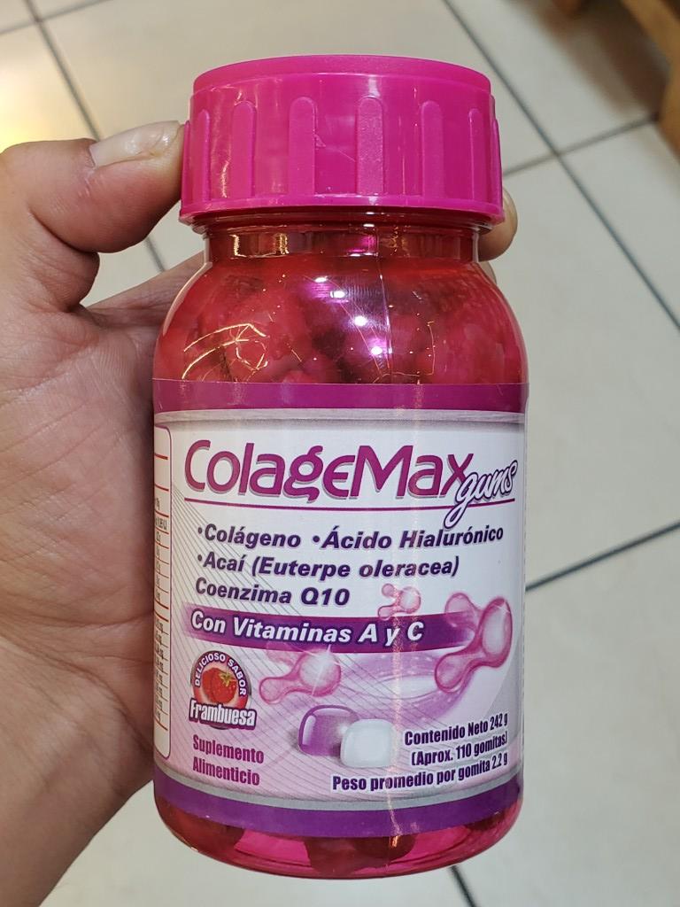 Colagemax Gums Gomitas Colágeno +Ácido Hialuronico, Q10, A, C, 110pzs