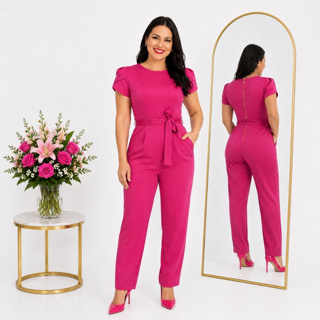 Enterizo Fucsia Cuello Redondo