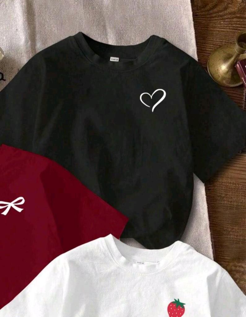 Camisas cortas, manga corta y cuello redondo