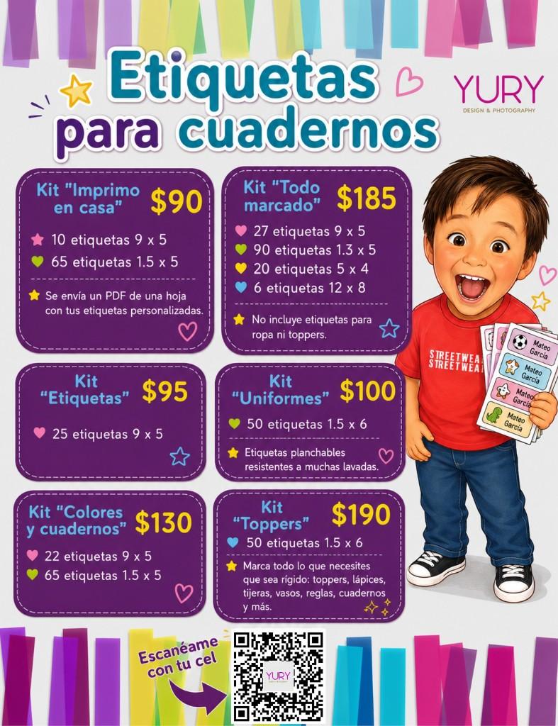 "Imprimo en casa" Etiquetas escolares
