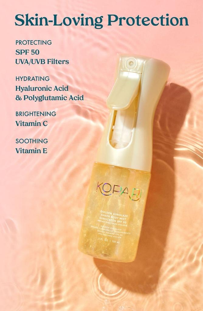 Miniatura 2 de Bruma corporal transparente Golden Sunglaze con protector solar SPF 50