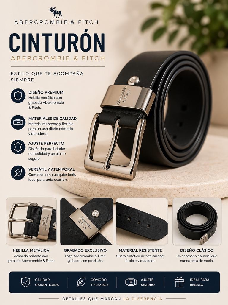 Abercrombie & Fitch cinturón negro