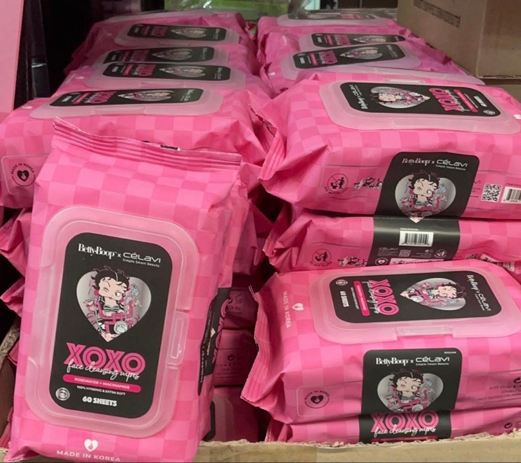 Betty Boop XOXO toallitas desmaquillantes rosas