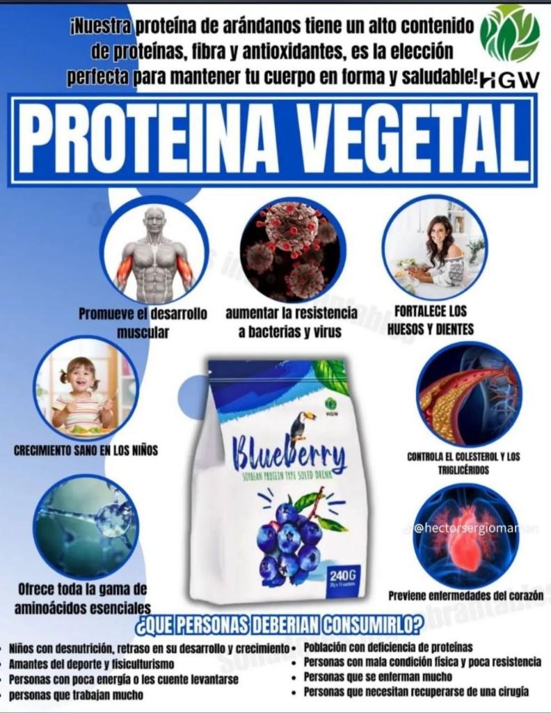Miniatura 2 de Blueberry Protein Powder 240gr