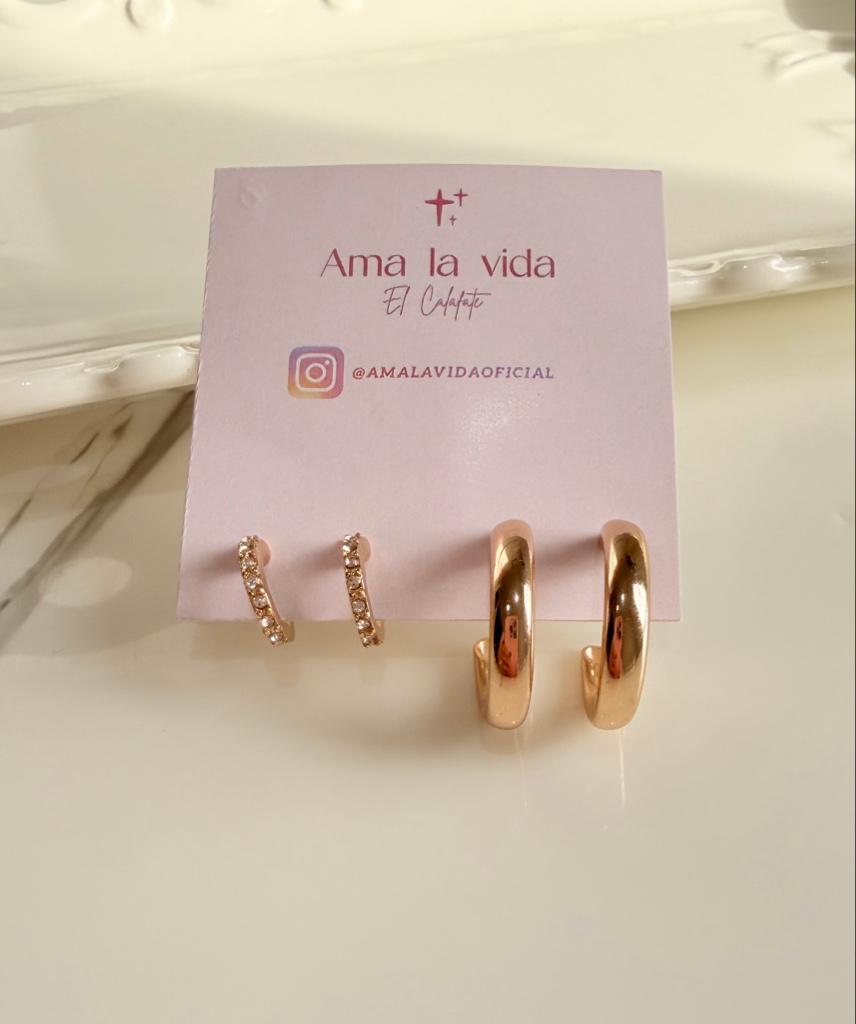 2 pares Aros argolla medianos Hipo