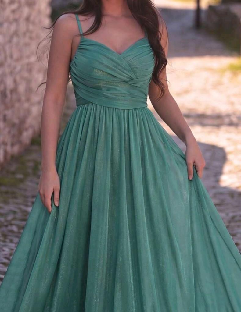 Miniatura 3 de Vestido aqua verde azul fino brillo