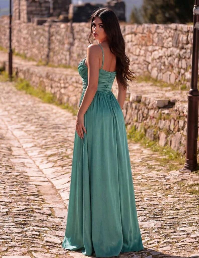 Miniatura 2 de Vestido aqua verde azul fino brillo