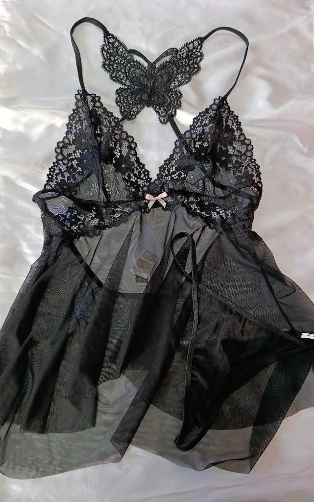 Babydoll microtul y encaje (T.L)