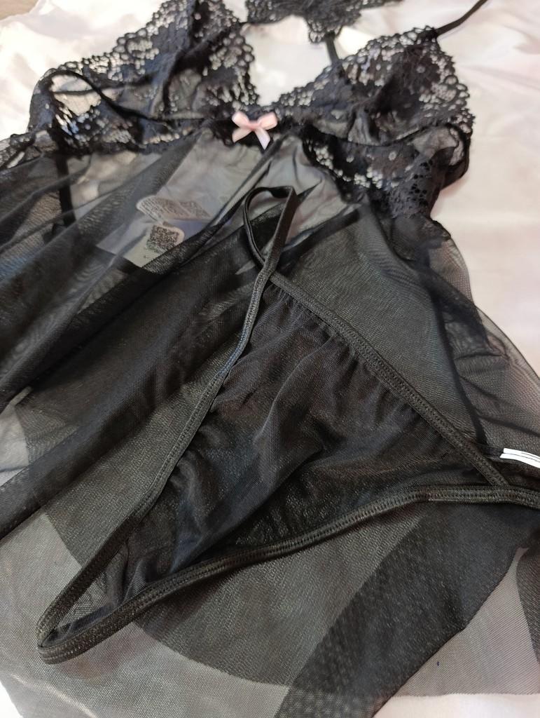 Miniatura 3 de Babydoll microtul y encaje (T.L)
