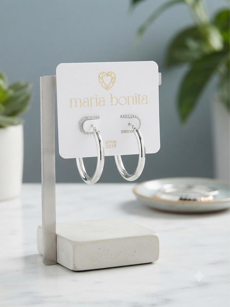 Miniatura 2 de Aretes argolla plateados