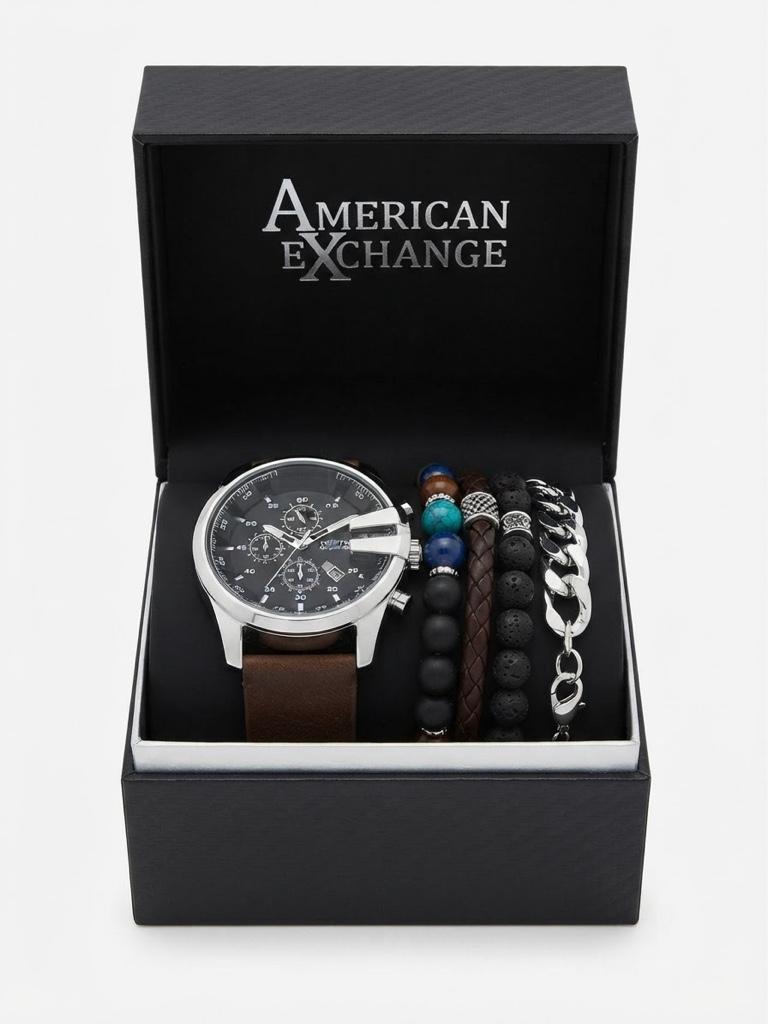 Miniatura 2 de American Exchange reloj negro set