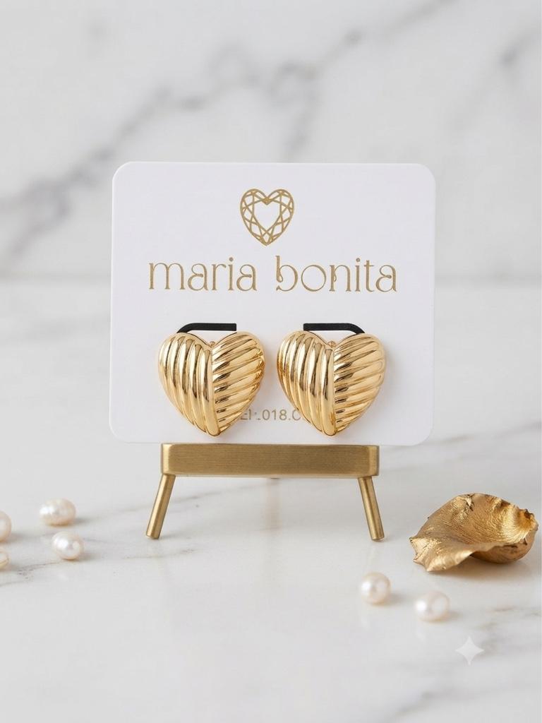 Miniatura 2 de Aretes dorados corazon Paris