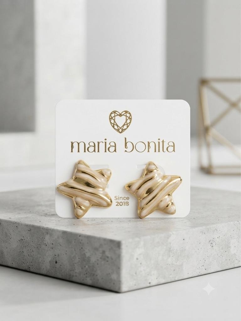 Miniatura 3 de Aretes estrella dorados celi