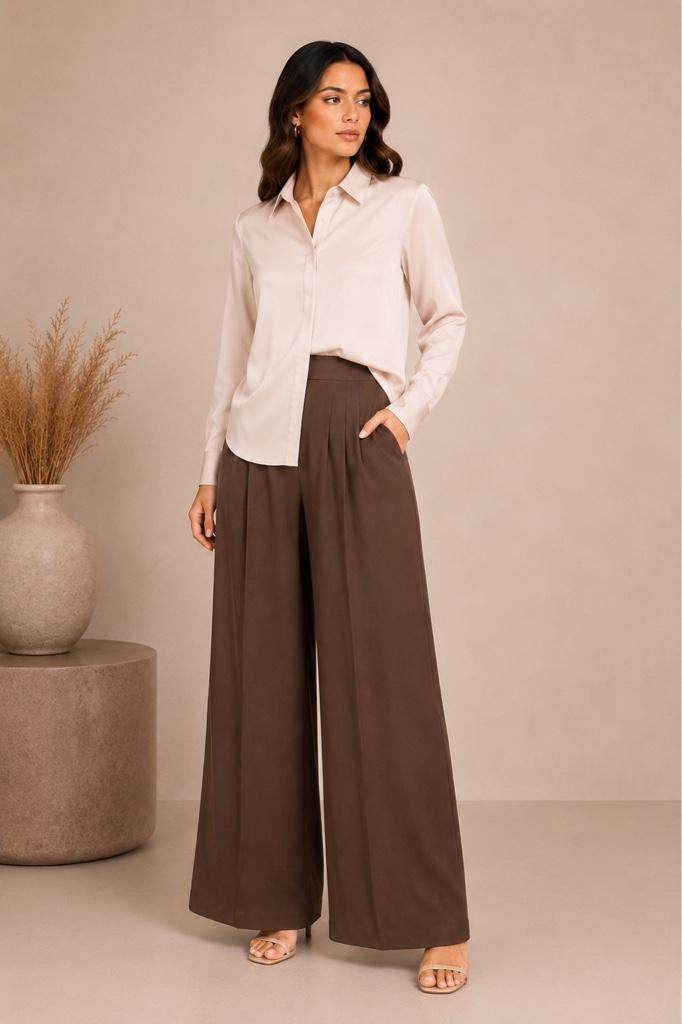 CAMISA MANGA LARGA NUDE CON BOTONES